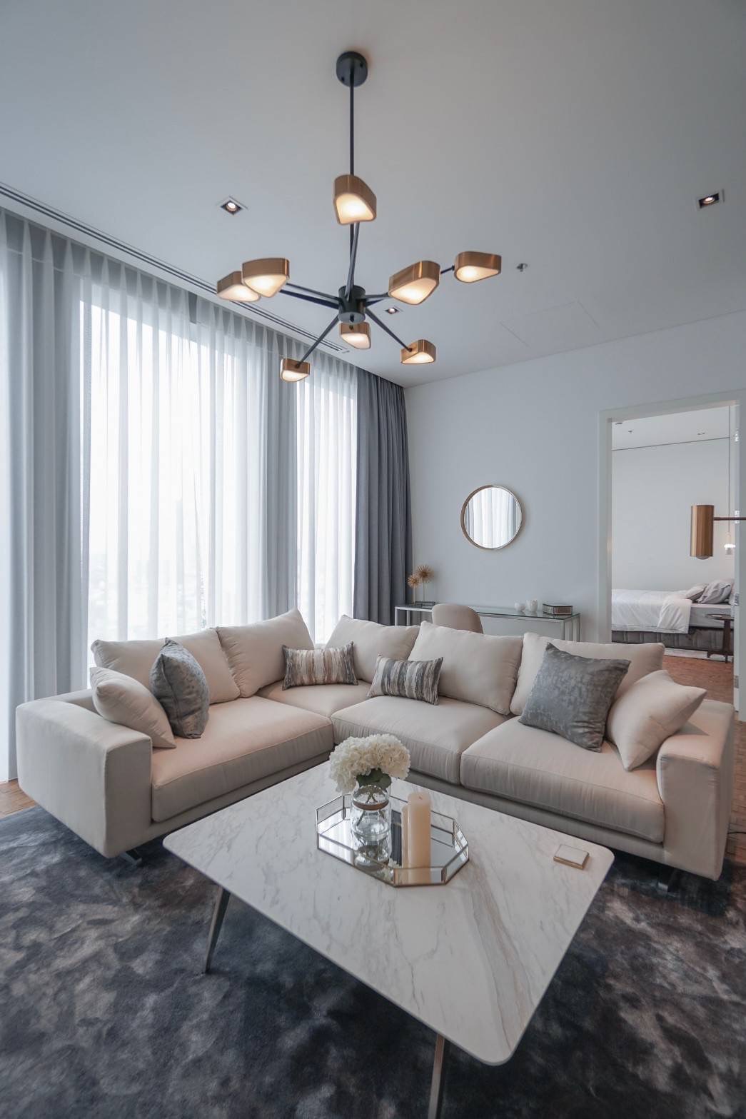 2 Bedrooms, 3 Bathrooms 135 sqm size The Ritz Carlton Residences Bangkok For Rent 150,000THB