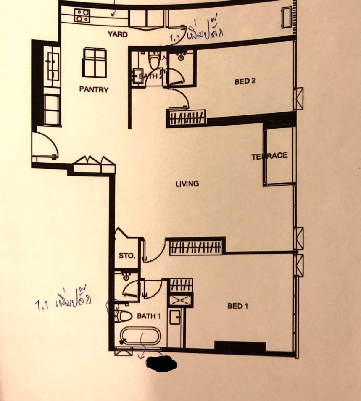 2 Bedrooms, 2 Bathrooms 105sqm @Kraam Sukhumvit 26 For Rent 95K & For Sale 33MB