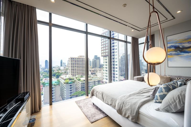 Luxury 2-bedroom 3-bathroom 137 sqm condo at Vittorio Sukhumvit 39. Panoramic views, premium amenities, and prime location. For rent: 160,000 THB/month, for sale: 55M THB near BTS Phrom Phong