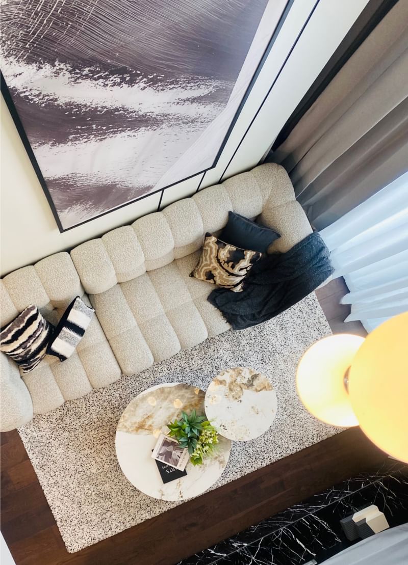 Luxurious 2-bedroom 2-bathroom condo for rent at Laviq Sukhumvit 57, 97.5 sqm with 5-star amenities. Prime Thong Lo location. Rent 140,000 THB/month near BTS Thonglor