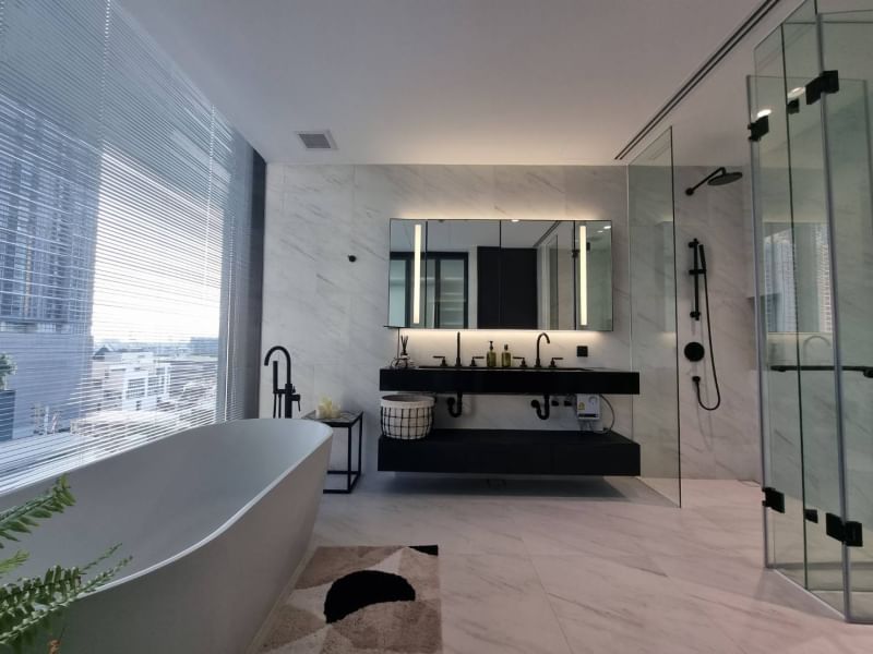 Luxurious 2-bedroom condo for rent at TAIT Sathorn 12, 98 sqm, fully furnished, brand new. Rent at 120,000 THB/month. Location Near BTS Saint Louis and BTS Chong Nonsi