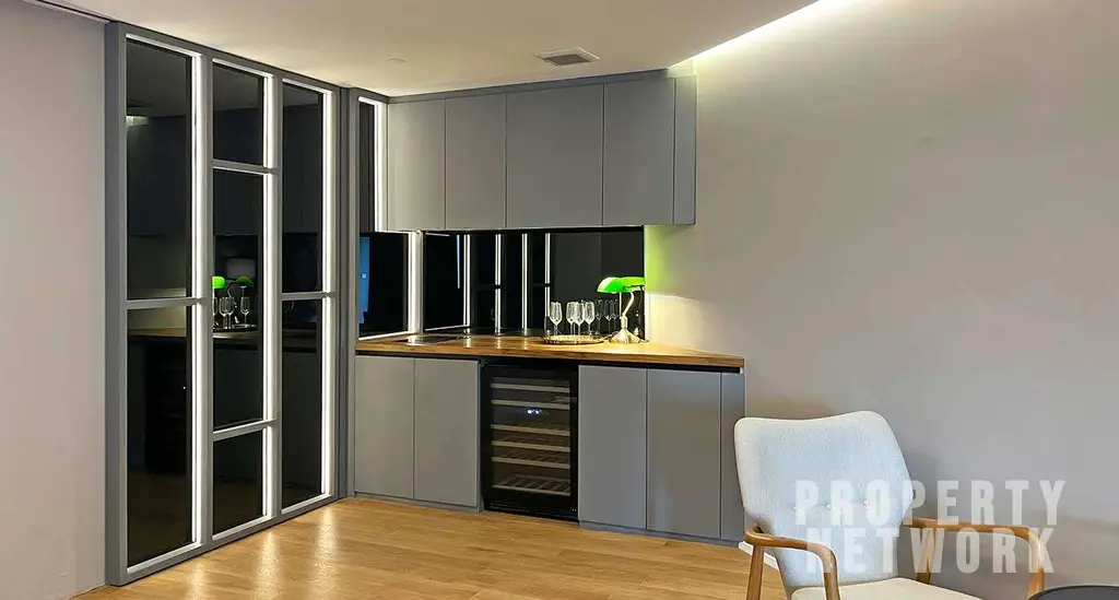 Luxurious 300 sqm duplex at Crystal Garden Condominium, Sukhumvit. 2 bedrooms, 3 baths, private terrace with pool, pet-friendly, and stunning skyline views near BTS Nana Station