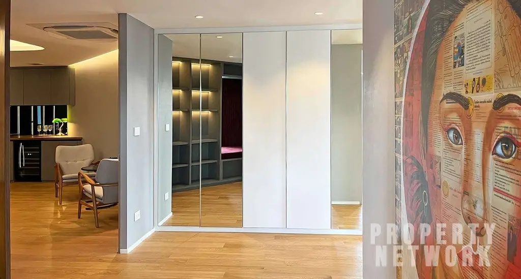 Luxurious 300 sqm duplex at Crystal Garden Condominium, Sukhumvit. 2 bedrooms, 3 baths, private terrace with pool, pet-friendly, and stunning skyline views near BTS Nana Station