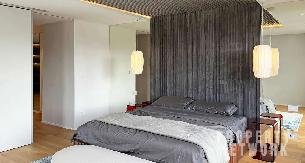 Luxurious 300 sqm duplex at Crystal Garden Condominium, Sukhumvit. 2 bedrooms, 3 baths, private terrace with pool, pet-friendly, and stunning skyline views near BTS Nana Station