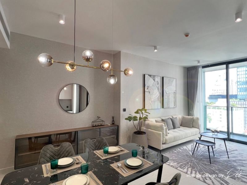 2-Bed, 2-Bath, 98 sqm Condo for Rent at Tait Sathorn 12, Sathon – Stunning City Views, BTS Saint Louis, ฿120,000/month, Modern Luxury Living