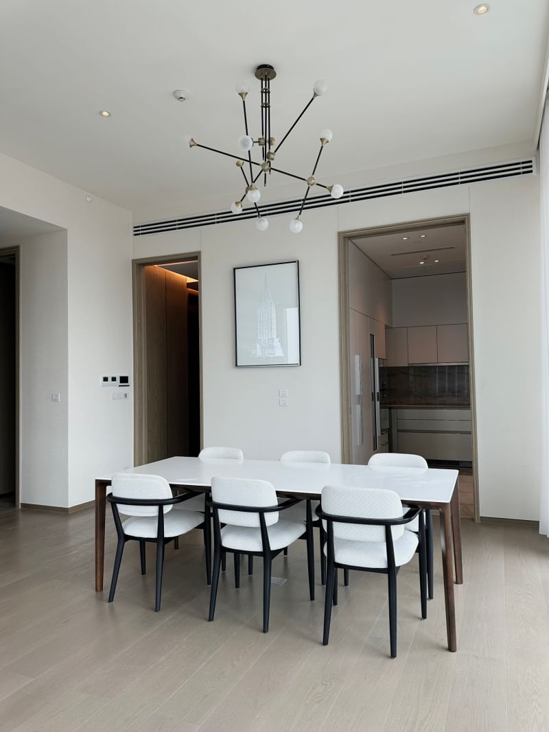 Luxury 2-bedroom condo at SCOPE Langsuan, 155 sqm, for sale at 128M THB. Prime location in Bangkok, near shopping malls, BTS, and dining spots.
