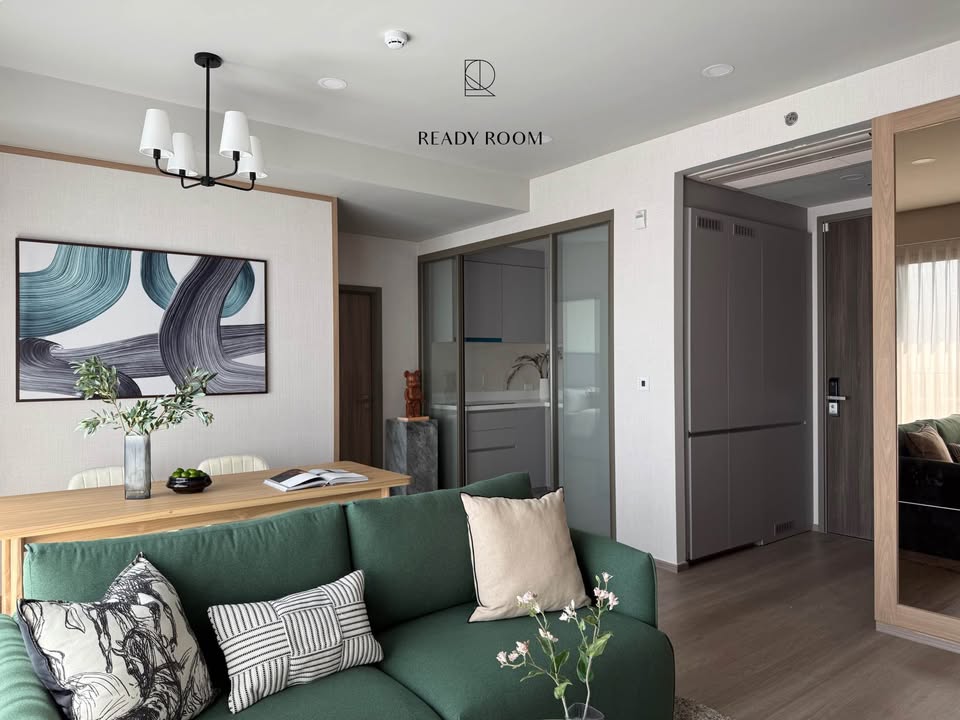 Modern 2-bedroom, 2-bathroom apartment at Whizdom The Forestias, 73 sqm, for rent at 70,000 THB/month. Prime location in Bang Kaeo, Samut Prakan, with top amenities.