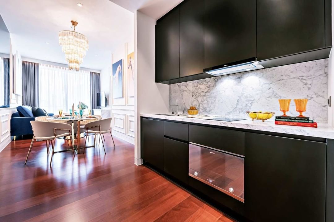 Luxury 2-bedroom condo at KHUN by YOO, Thong Lo, 83 sqm, fully furnished, rent for 130,000 THB/month. Contact BestBKKCondos for more details!