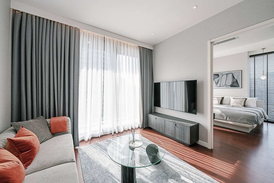 Luxury 2-bedroom condo at KHUN by YOO, Thong Lo, 83 sqm, fully furnished, rent for 130,000 THB/month. Contact BestBKKCondos for more details!
