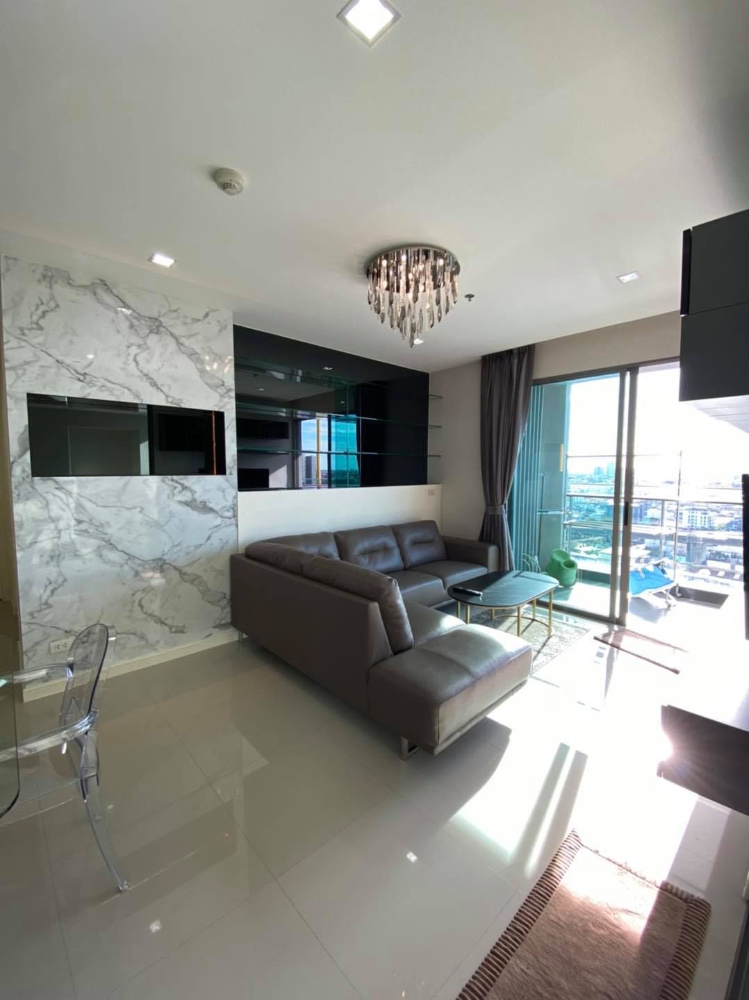 Elegant 2-bedroom condo for rent at StarView Rama 3. 22nd floor, 78sqm, fully furnished with premium amenities. Rent: 35,000 THB/month. Prime riverside location