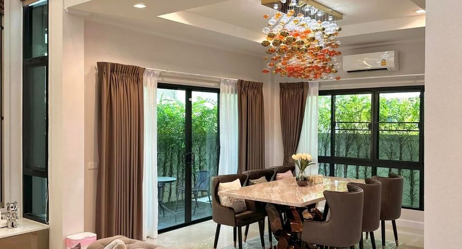 Luxurious 5-bedroom, 5-bathroom house for rent and sale at Supalai Essence Suan Luang. Fully furnished, brand new. Rent at THB 230K/month or own it for THB 29M.