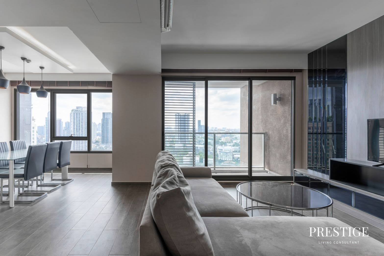 Stylish 2-bed, 2-bath condo at The Lofts Ekkamai, 90 sqm. Rent for 70,000 THB/month. Fully furnished with modern amenities, near Ekkamai BTS.