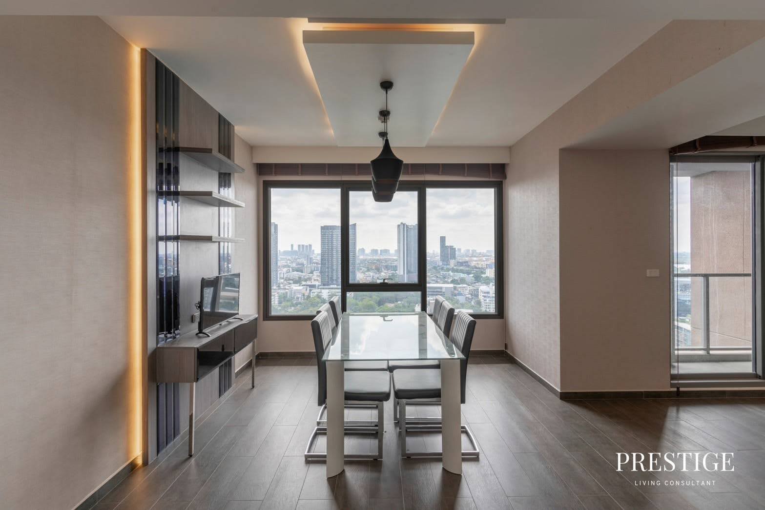 Stylish 2-bed, 2-bath condo at The Lofts Ekkamai, 90 sqm. Rent for 70,000 THB/month. Fully furnished with modern amenities, near Ekkamai BTS.