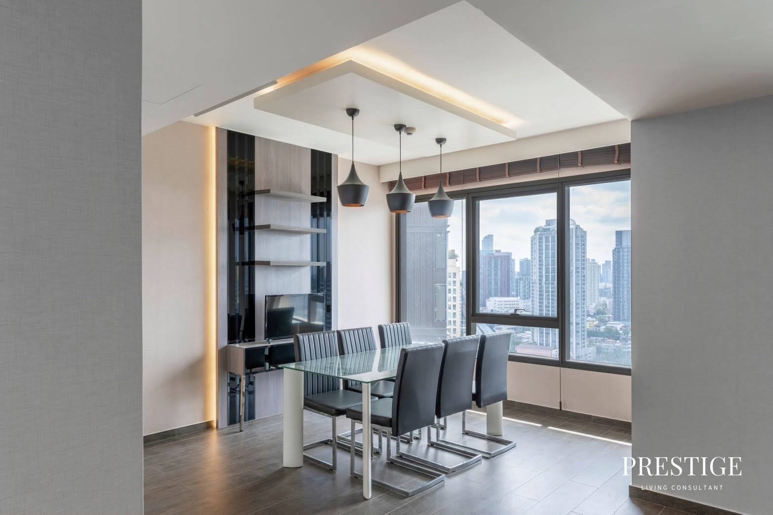 Stylish 2-bed, 2-bath condo at The Lofts Ekkamai, 90 sqm. Rent for 70,000 THB/month. Fully furnished with modern amenities, near Ekkamai BTS.