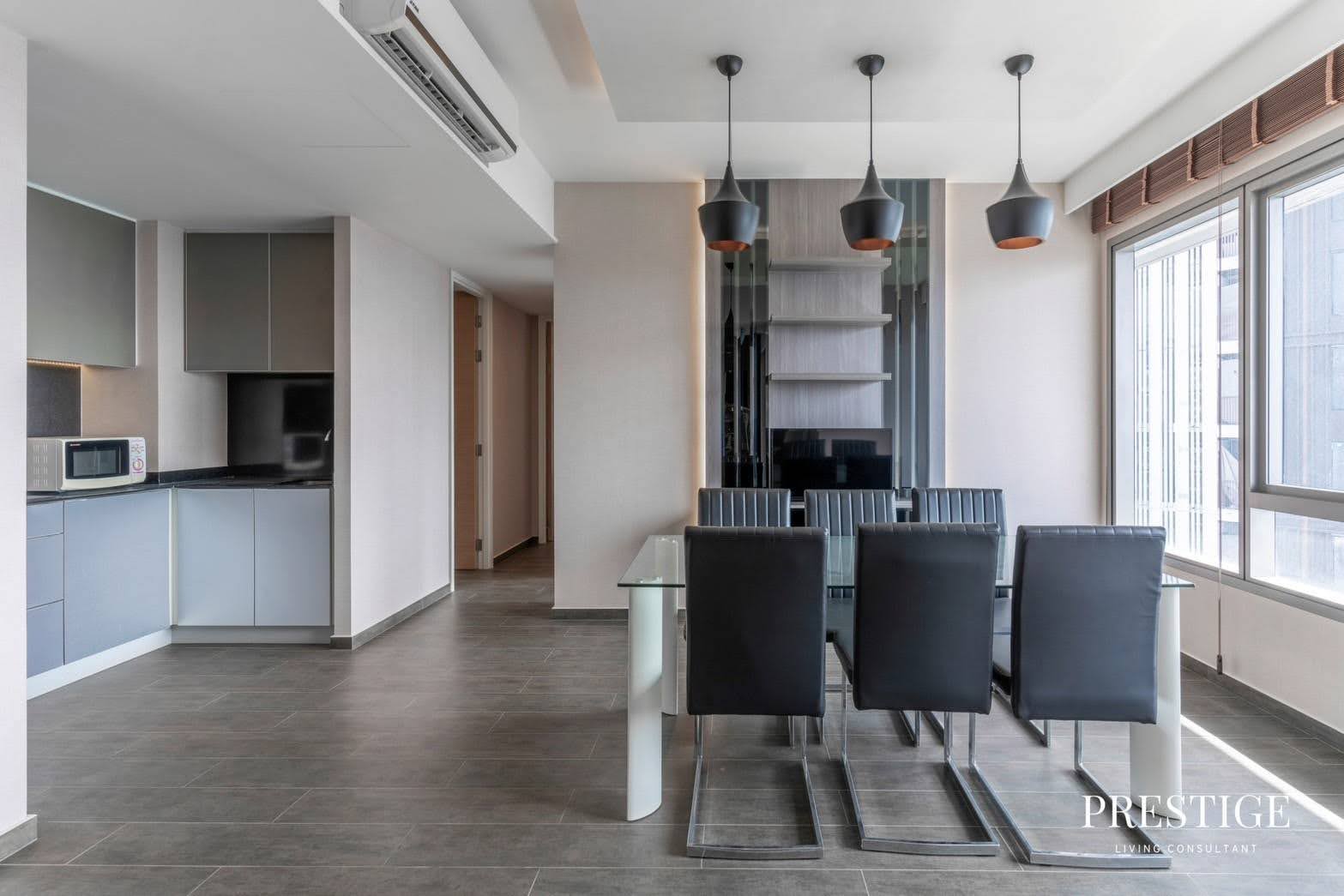 Stylish 2-bed, 2-bath condo at The Lofts Ekkamai, 90 sqm. Rent for 70,000 THB/month. Fully furnished with modern amenities, near Ekkamai BTS.