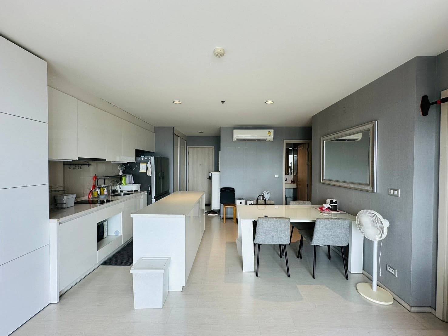 Modern 2-bed, 2-bath condo at Rhythm Sukhumvit 42, 79 sqm. Rent for 65,000 THB/month, fully furnished, near Ekkamai BTS. Great amenities and location!