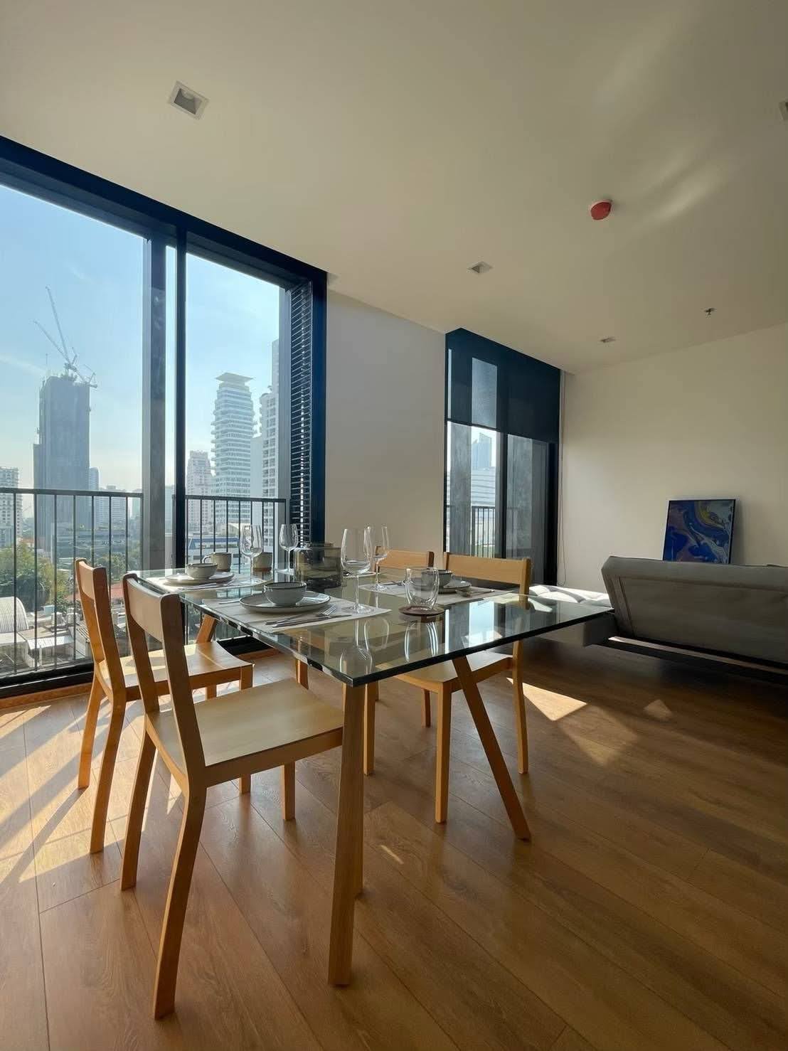 Modern 2-bed, 2-bath condo at Noble BE 33 Sukhumvit 33, 70 sqm. Rent for 65,000 THB/month. Prime location near EM District with premium amenities!