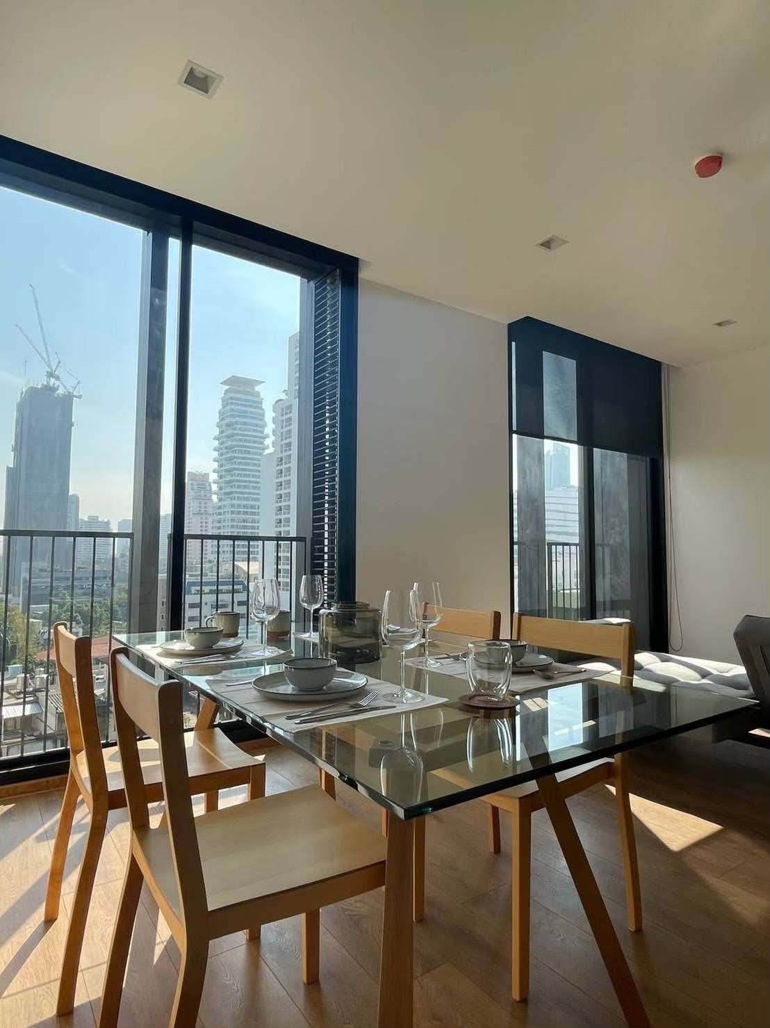 Modern 2-bed, 2-bath condo at Noble BE 33 Sukhumvit 33, 70 sqm. Rent for 65,000 THB/month. Prime location near EM District with premium amenities!