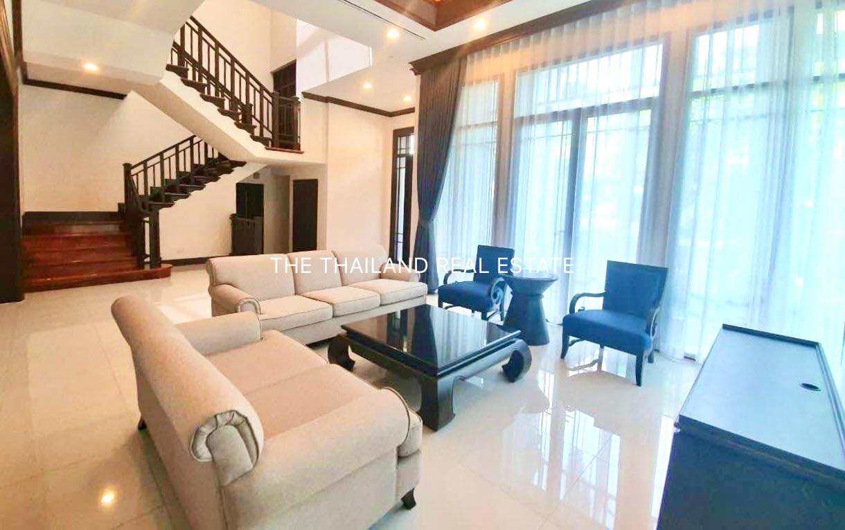 Luxurious 4-bedroom house for rent at L&H Villa Sathorn. Pet-friendly, private pool, and garden. Prime location near BTS Chong Nonsi. Rent for 200,000 THB/month