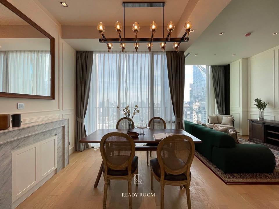 Luxury 2-bed, 2-bath combined unit at 28 Chidlom. 86 sqm, 24th floor, fully furnished, BTS Chidlom nearby. For sale 44M THB. Prime Bangkok location.