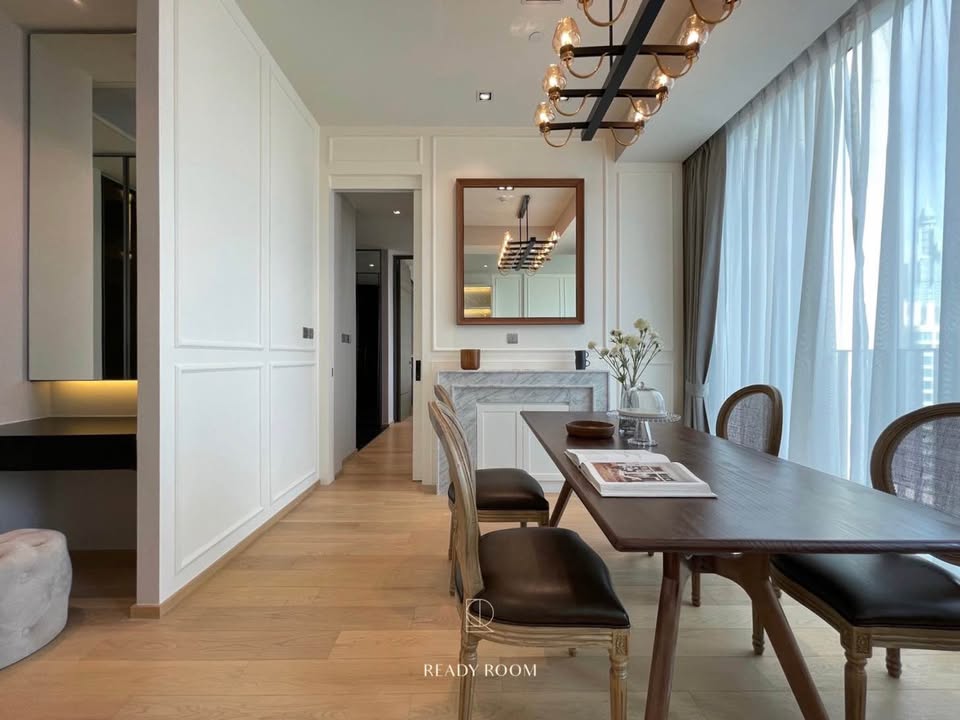 Luxury 2-bed, 2-bath combined unit at 28 Chidlom. 86 sqm, 24th floor, fully furnished, BTS Chidlom nearby. For sale 44M THB. Prime Bangkok location.