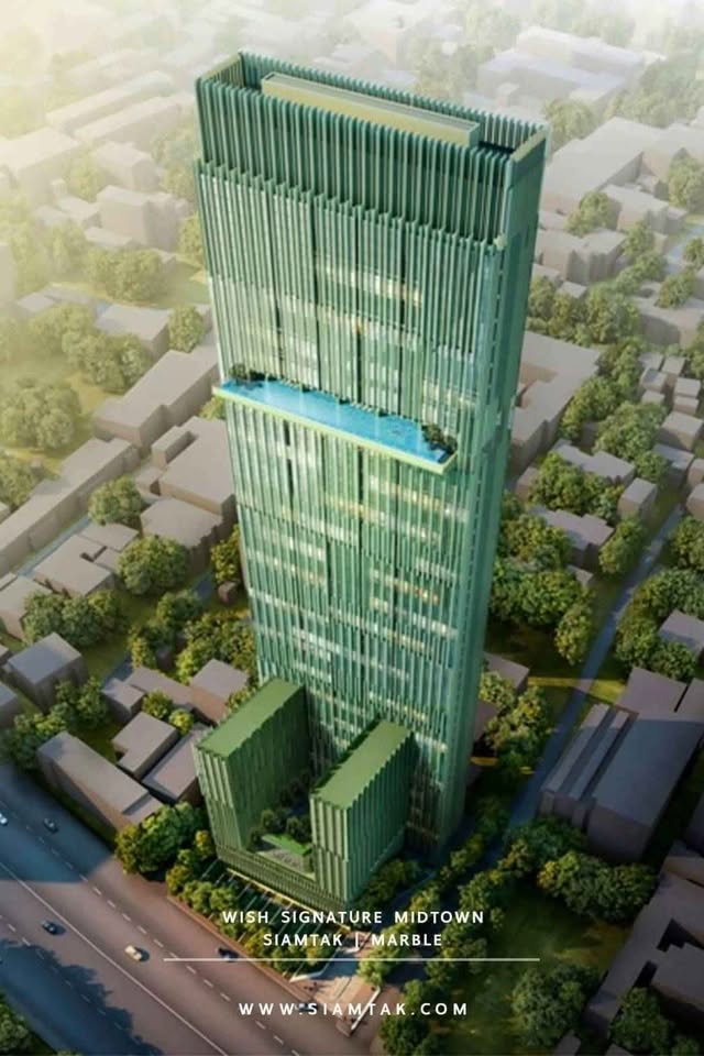 Modern 1-bed 1-bath 26.65 sqm condo at Wish Signature Midtown Siam. Fully furnished, great amenities. Rent for 19K or Sale at 4.5M THB.