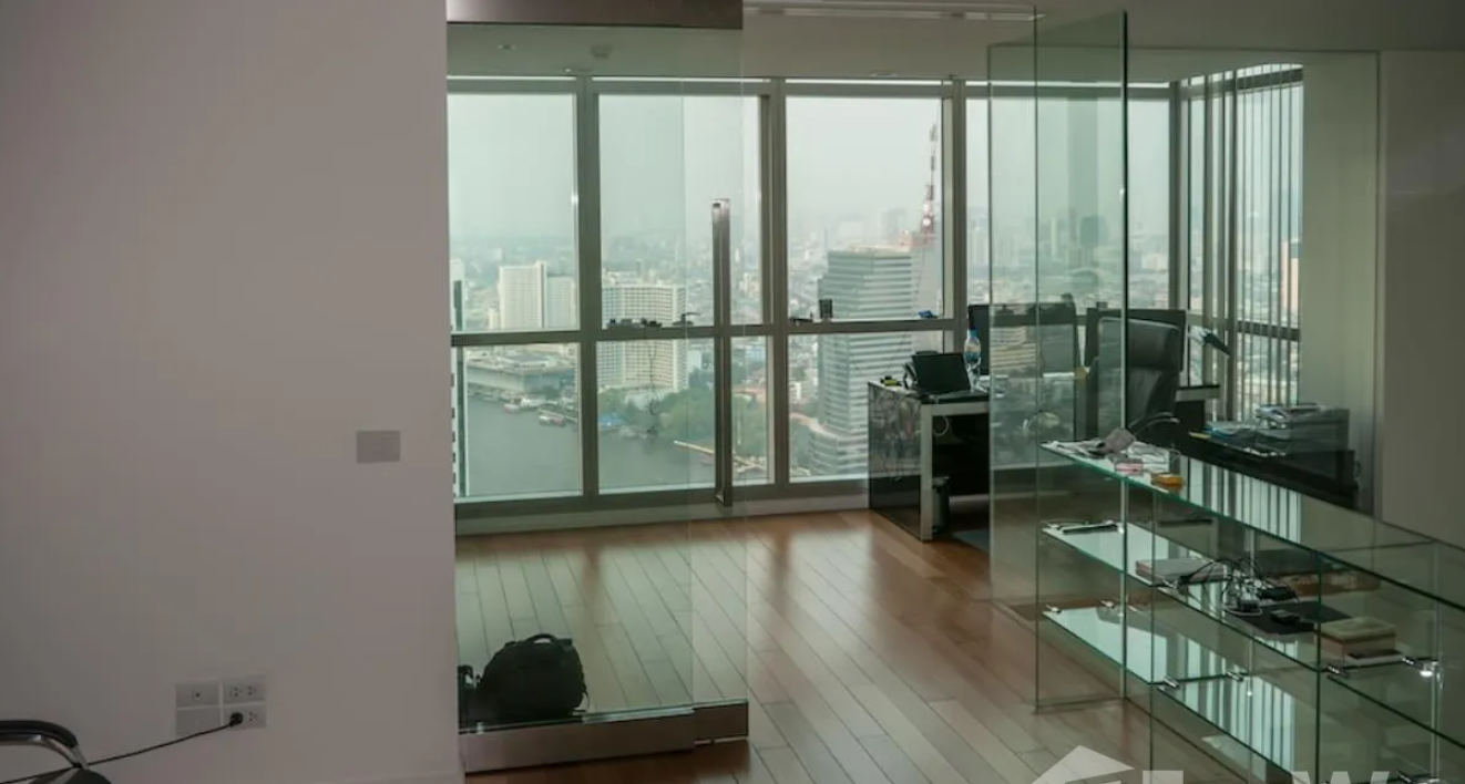 Luxurious 4-bed, 3-bath, 258 sqm duplex at The River Bangkok. High-floor unit with stunning river views. For sale at ฿74.5M. Contact us for a viewing!