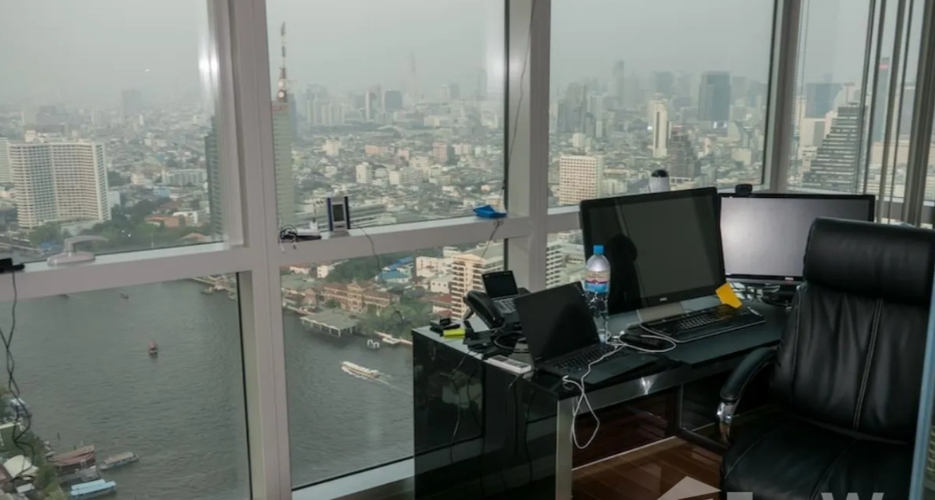 Luxurious 4-bed, 3-bath, 258 sqm duplex at The River Bangkok. High-floor unit with stunning river views. For sale at ฿74.5M. Contact us for a viewing!