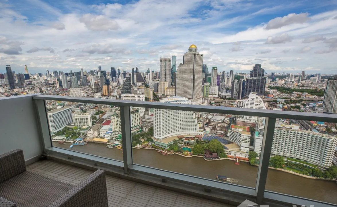 Luxurious 4-bed, 3-bath, 258 sqm duplex at The River Bangkok. High-floor unit with stunning river views. For sale at ฿74.5M. Contact us for a viewing!