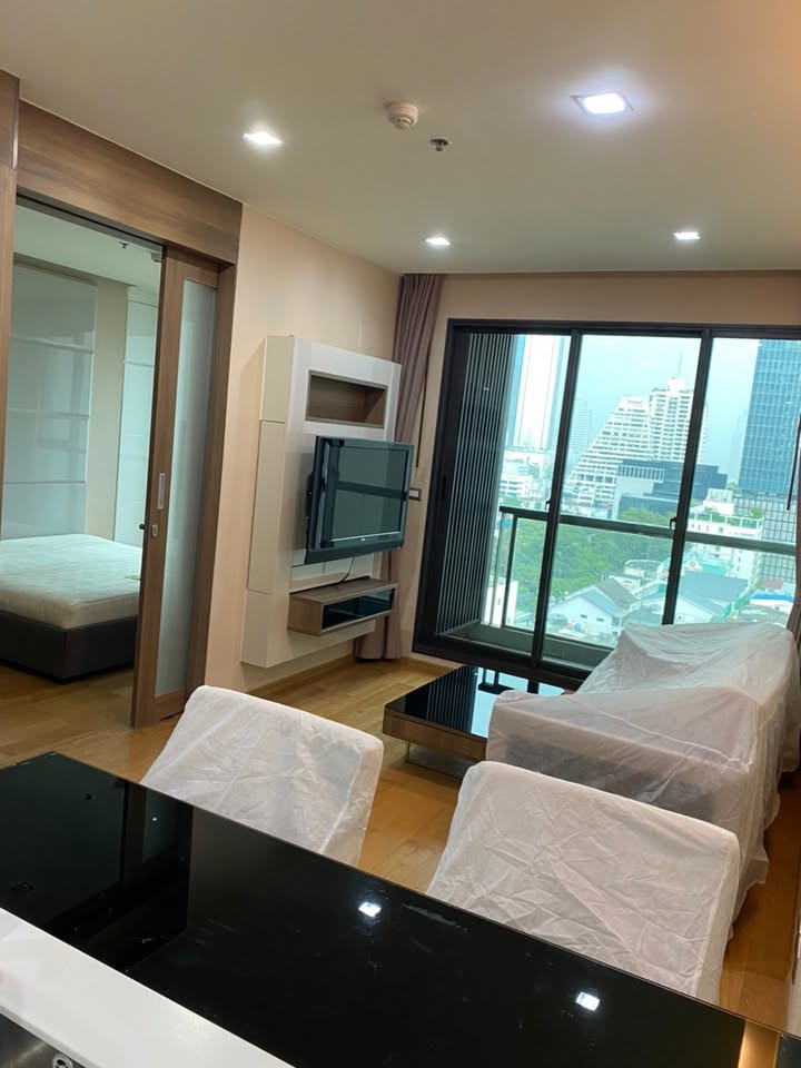 Stylish 1-bed, 1-bath condo at The Address Sathorn, 46.6 sqm, 12th floor with Mahanakhon Kingpower view. Prime location near BTS St. Louis & Chong Nonsi. Rent starts at 29,500 THB/month.