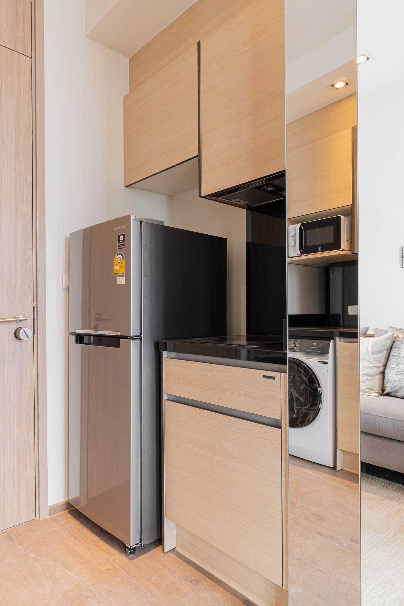 Stylish 1-bed, 1-bath condo at The Address Sathorn, 46.6 sqm, 12th floor with Mahanakhon Kingpower view. Prime location near BTS St. Louis & Chong Nonsi. Rent starts at 29,500 THB/month.