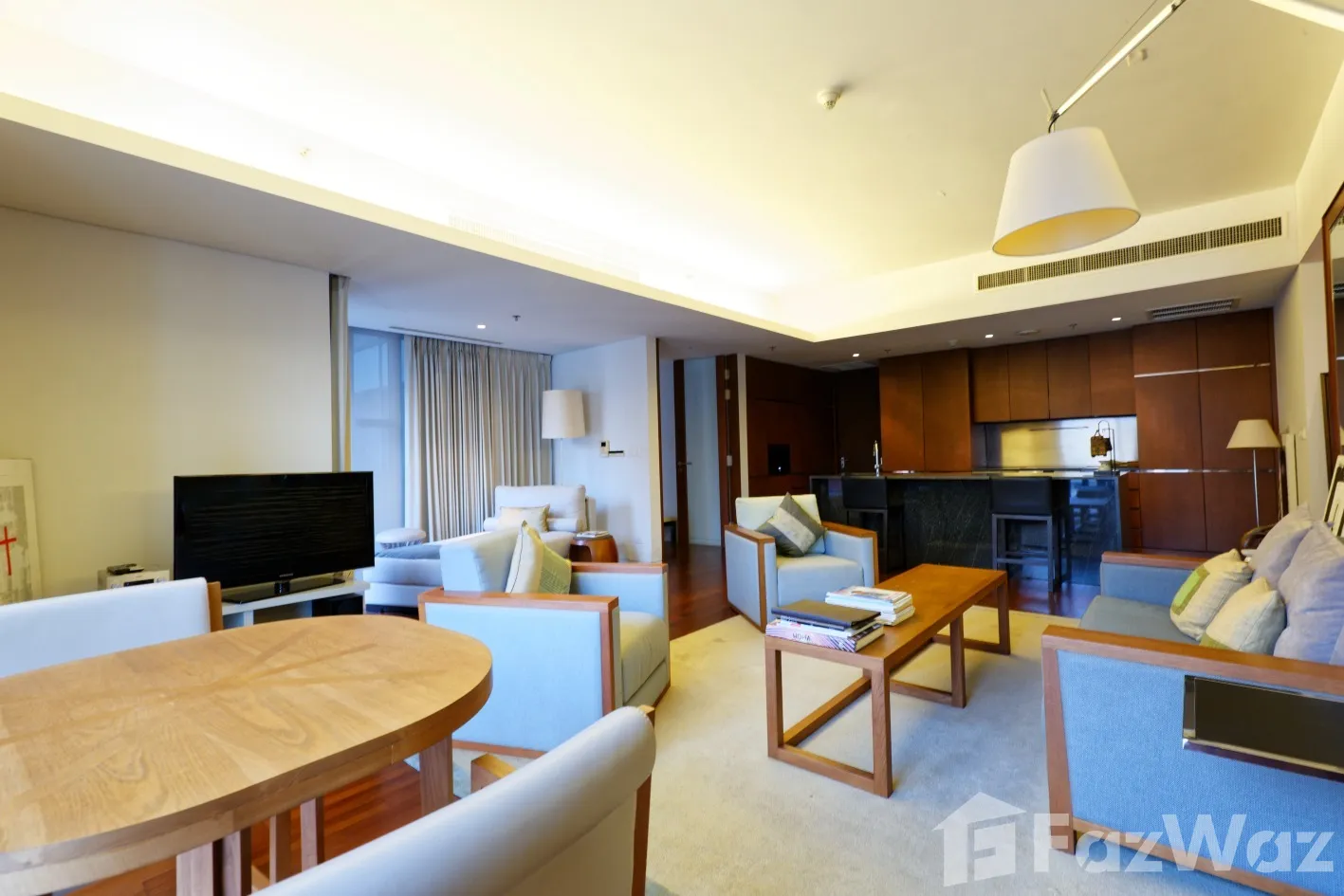 Luxurious 2-bed, 2-bath condo at Hansar Rajdamri, 112 sqm. For sale at ฿10,000,000 or for rent at ฿75,000/month. Prime location, top amenities.