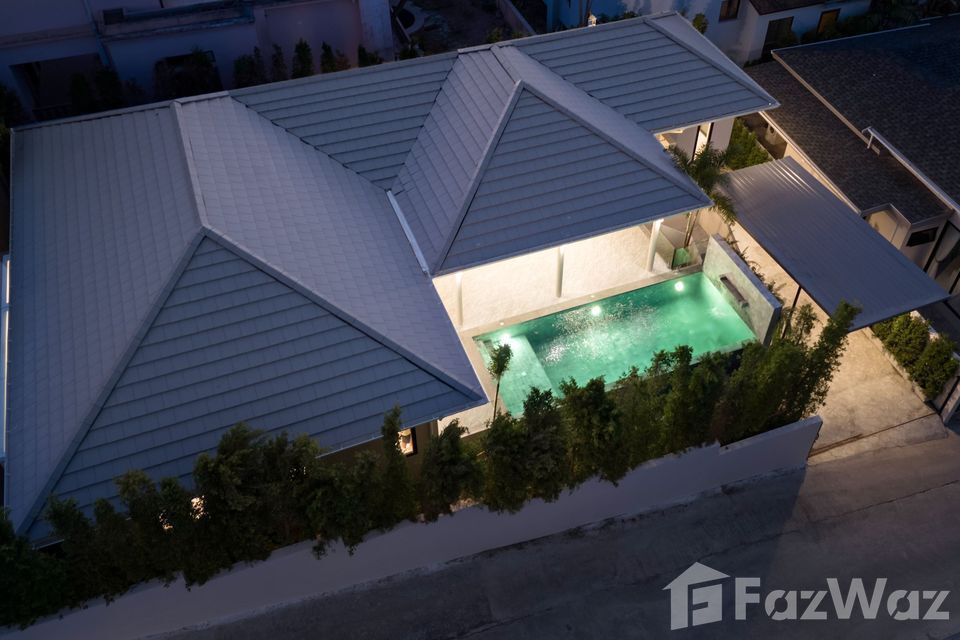 Newly completed 3-bedroom, 4-bathroom pool villa in Bophut Soi Kaopra for sale at ฿14,900,000 or ฿110,000/month rental. Luxury living in Koh Samui.