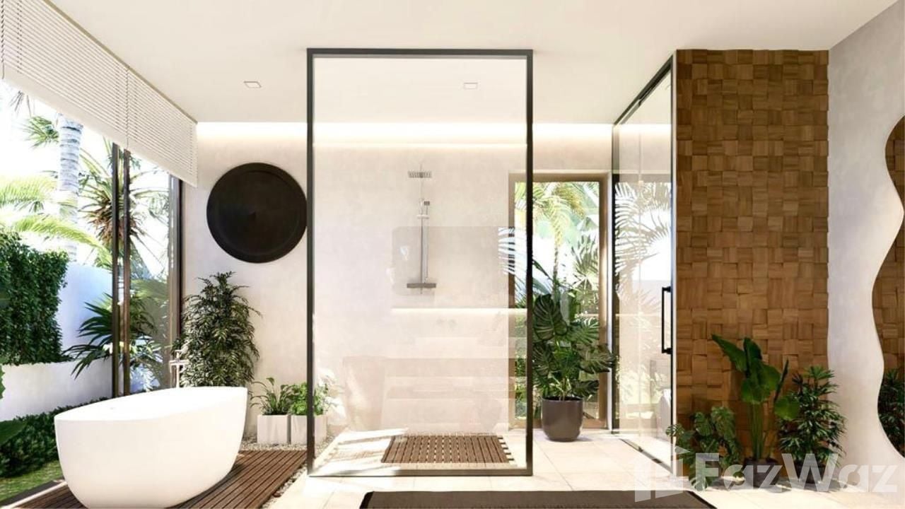 Luxury 3-bed, 3-bath, 221 sqm Mediterranean villa in Maenam, Samui. Private pool, lush garden, and top amenities. For sale at ฿9,900,000.