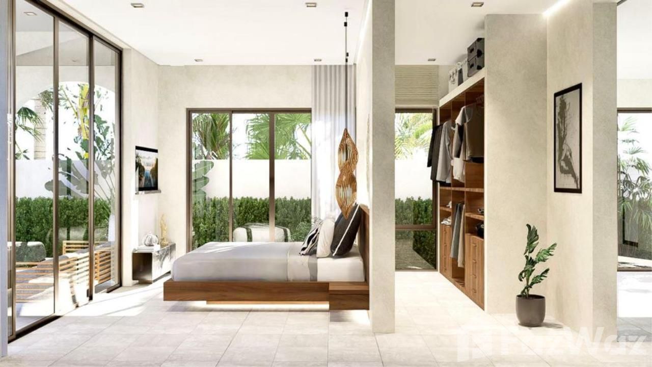 Luxury 3-bed, 3-bath, 221 sqm Mediterranean villa in Maenam, Samui. Private pool, lush garden, and top amenities. For sale at ฿9,900,000.