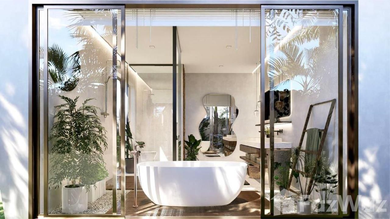 Luxury 3-bed, 3-bath, 221 sqm Mediterranean villa in Maenam, Samui. Private pool, lush garden, and top amenities. For sale at ฿9,900,000.