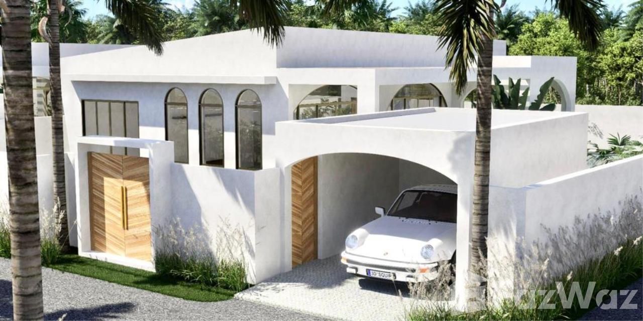 Luxury 3-bed, 3-bath, 221 sqm Mediterranean villa in Maenam, Samui. Private pool, lush garden, and top amenities. For sale at ฿9,900,000.