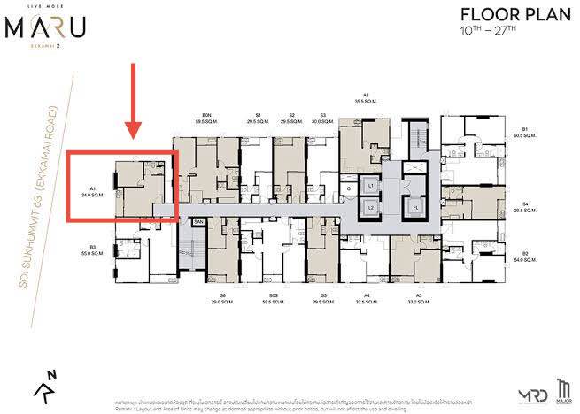 Pet-friendly 1-bed, 1-bath 35 sqm condo at MARU Ekkamai 2, corner unit, fully furnished. Just 450m from BTS Ekkamai. Contact us today for more details!