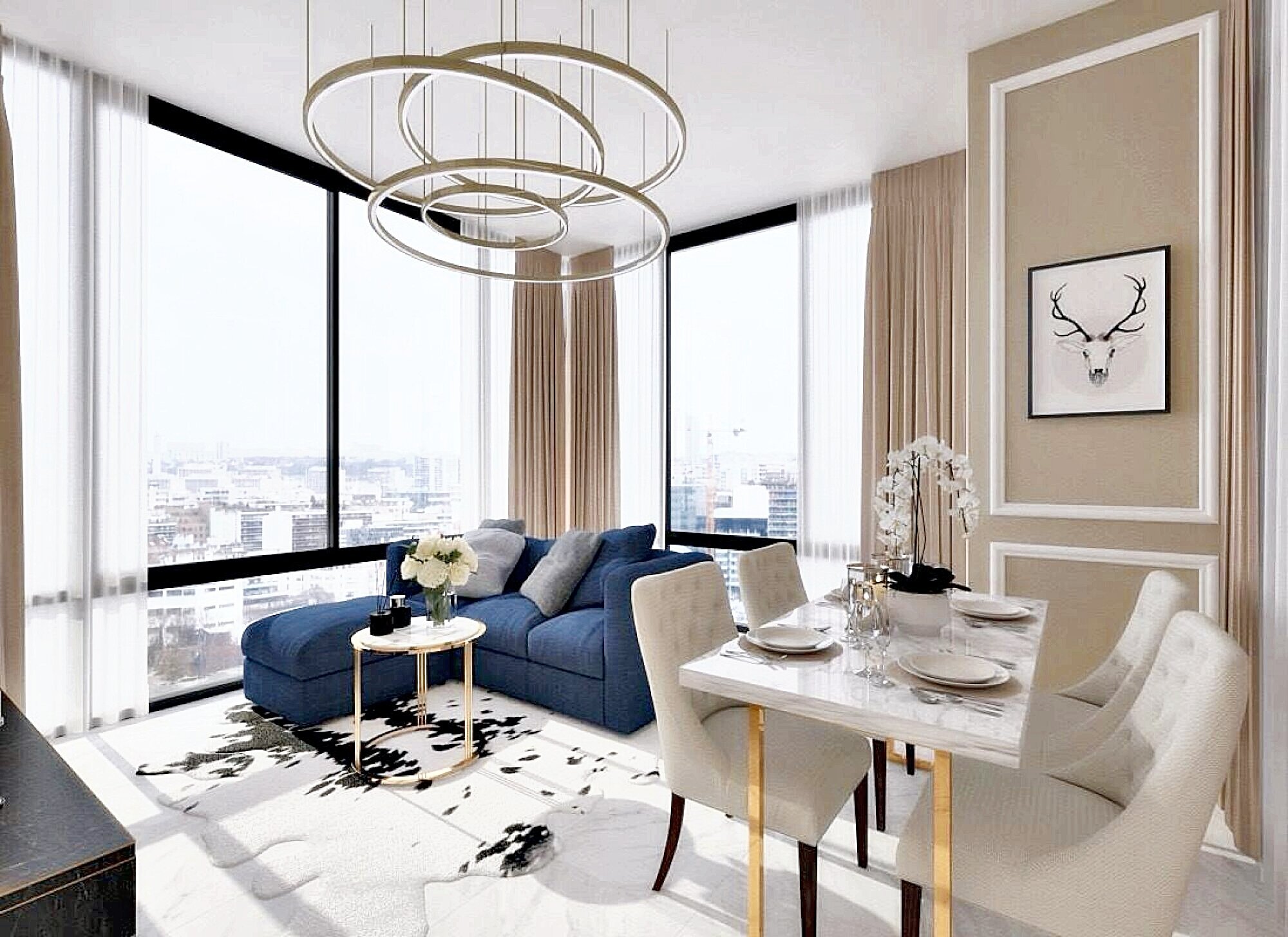 Luxury 2-bed, 2-bath condo for rent at Ashton Silom, 75 sqm, high floor, stunning city views. Prime CBD location near BTS & MRT. Rent: 83,000 THB/month.