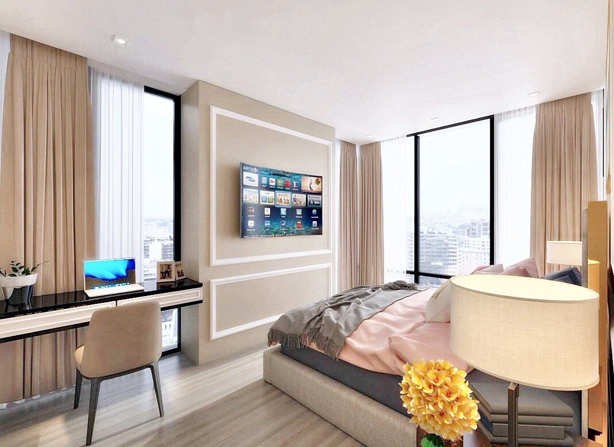 Luxury 2-bed, 2-bath condo for rent at Ashton Silom, 75 sqm, high floor, stunning city views. Prime CBD location near BTS & MRT. Rent: 83,000 THB/month.