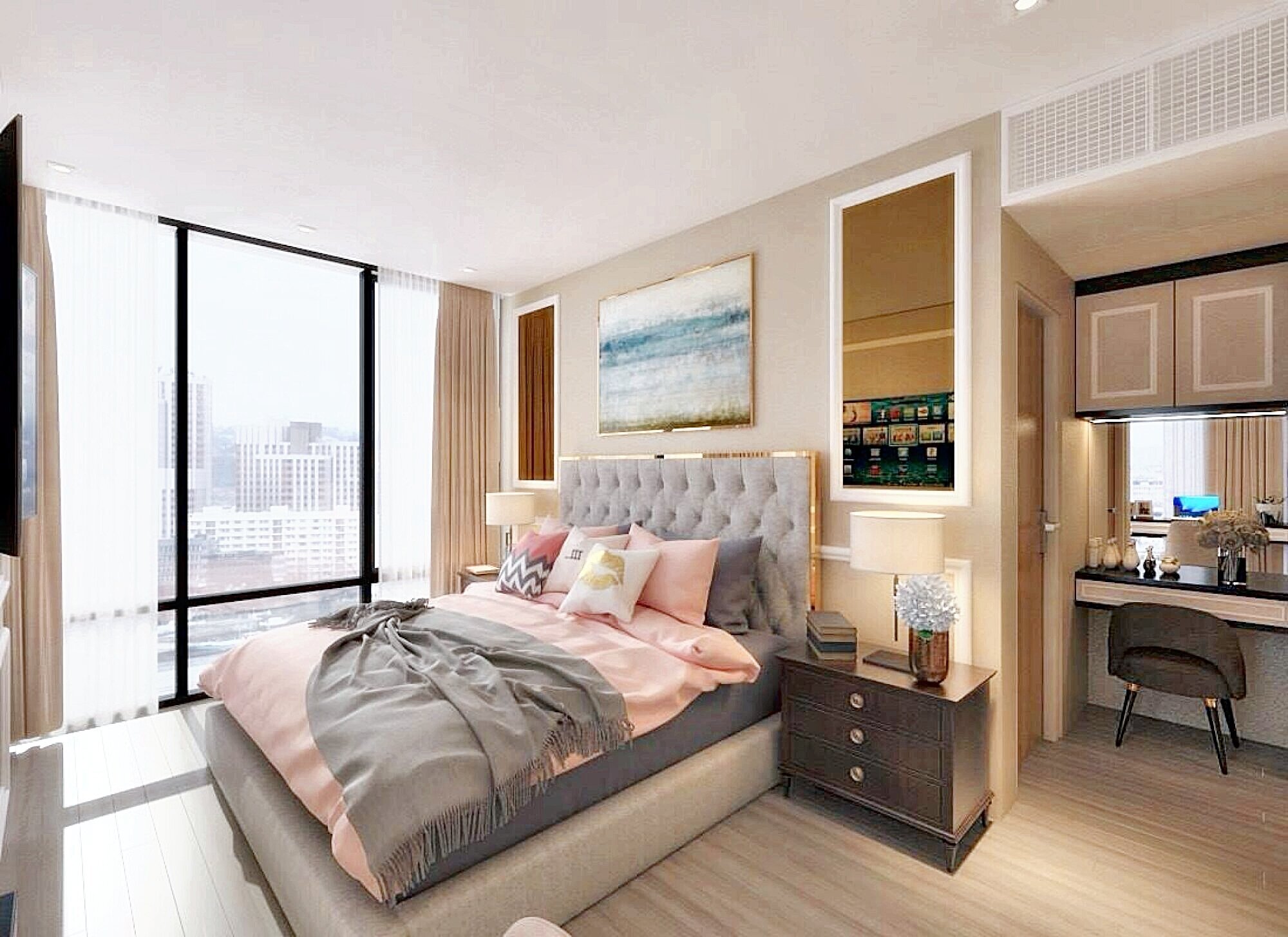 Luxury 2-bed, 2-bath condo for rent at Ashton Silom, 75 sqm, high floor, stunning city views. Prime CBD location near BTS & MRT. Rent: 83,000 THB/month.