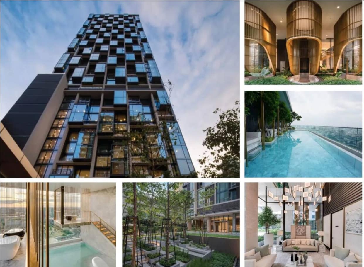 Luxury 1-bed condo for rent at 28 Chidlom (45 sqm). Prime location near Central World. Infinity pool, gym, sauna. Rent from 68,000 THB/month.