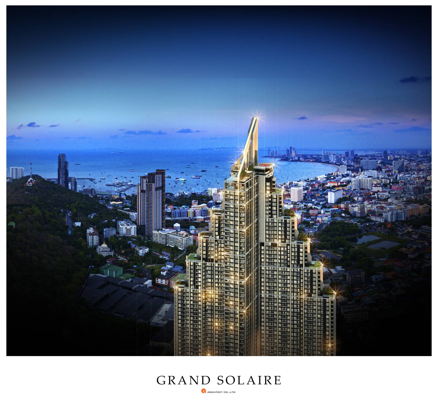 1-bedroom 29 sqm condo at Grand Solaire Pattaya for sale at 5.8MB. Fully furnished with panoramic ocean views and luxury facilities.