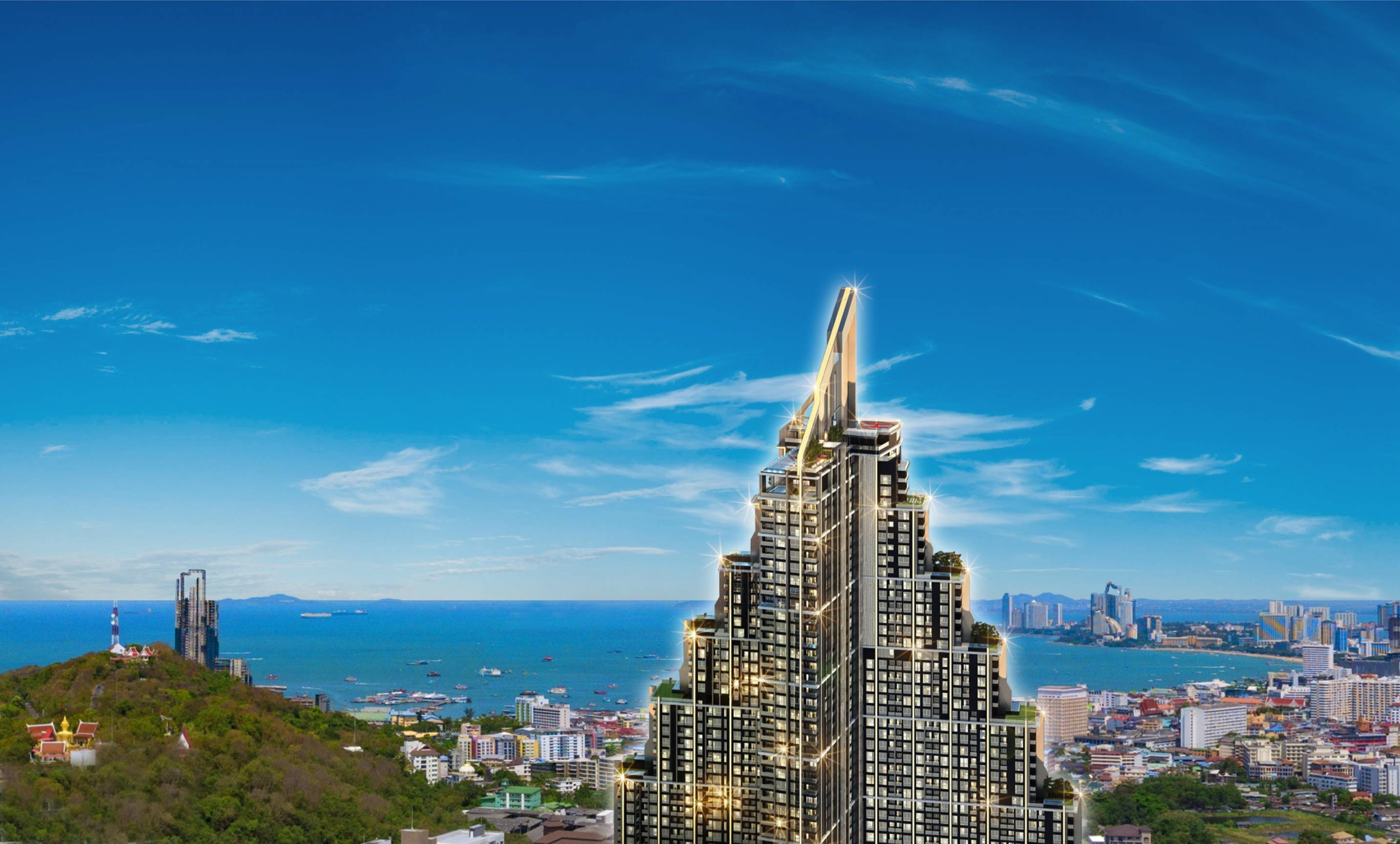 1-bedroom 29 sqm condo at Grand Solaire Pattaya for sale at 5.8MB. Fully furnished with panoramic ocean views and luxury facilities.