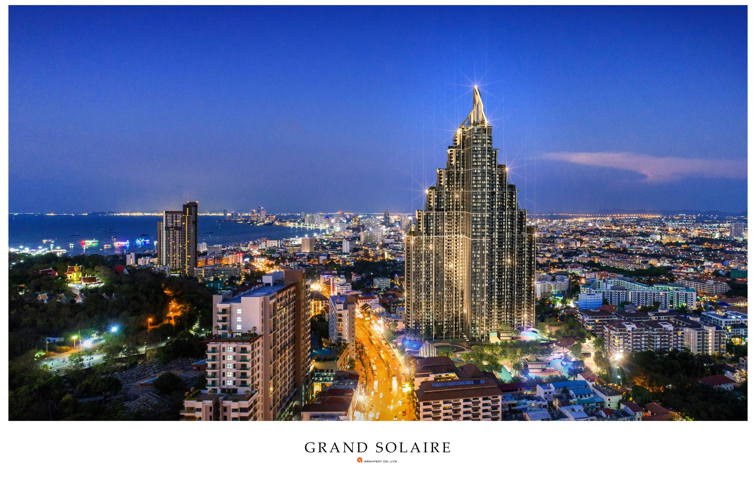1-bedroom 29 sqm condo at Grand Solaire Pattaya for sale at 5.8MB. Fully furnished with panoramic ocean views and luxury facilities.
