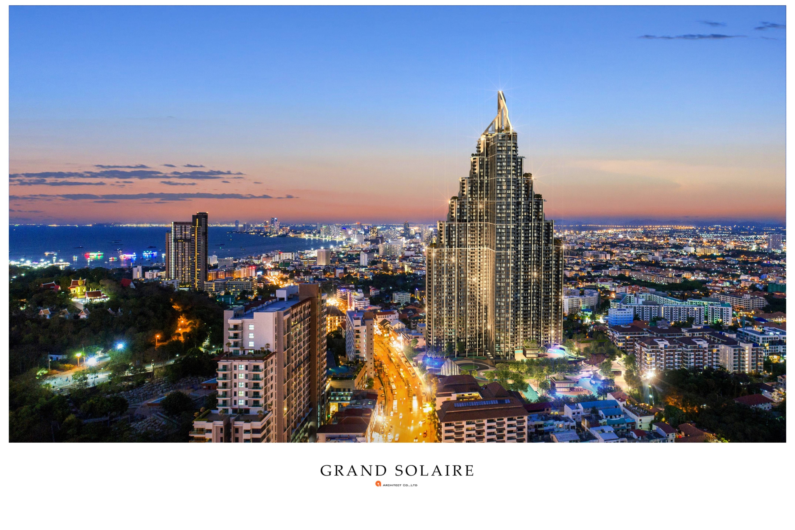 1-bedroom 29 sqm condo at Grand Solaire Pattaya for sale at 5.8MB. Fully furnished with panoramic ocean views and luxury facilities.