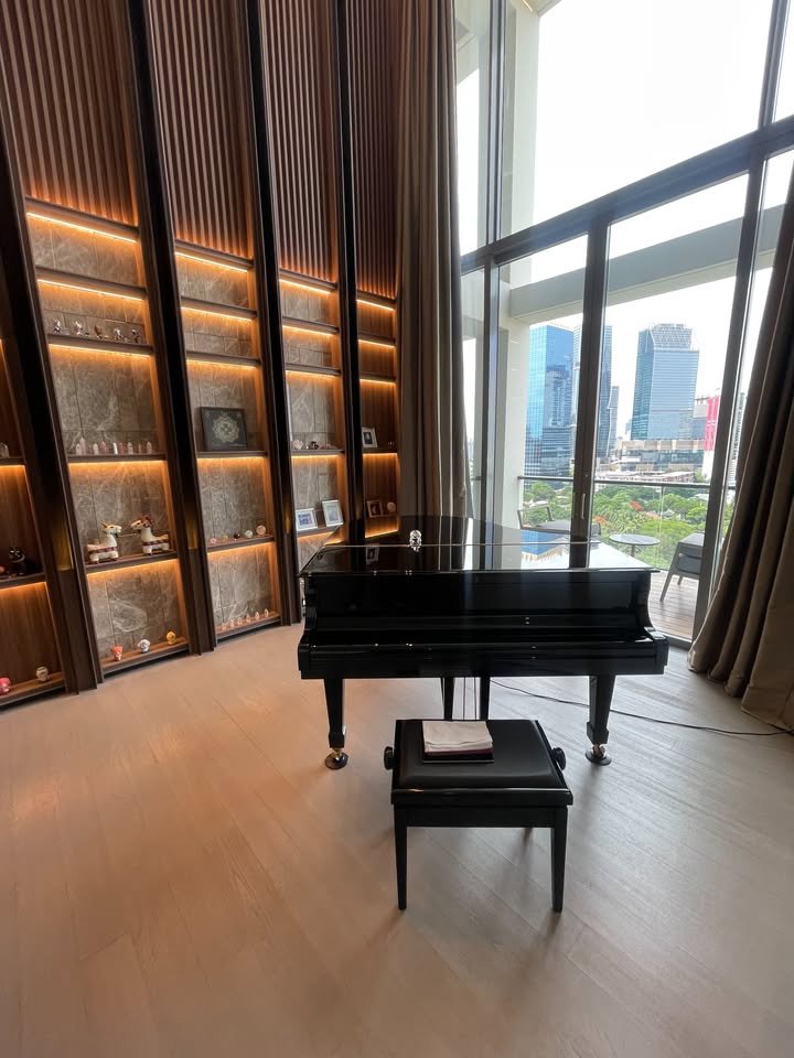 Luxury 2-bedroom 3-bathroom 220 sqm condo at Crystal Garden for sale in Sathorn. High floor, open views, concierge, lap pool, and tennis court.