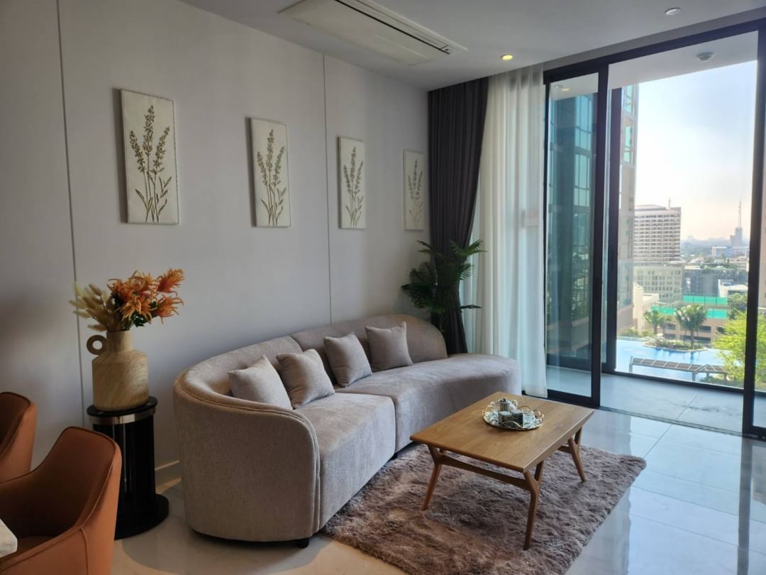 Luxurious 2-bed, 2-bath condo at Supalai Icon Sathorn, 93 sqm, pool view, fully furnished. Prime Sathorn location. Rent 100K THB. Contact us today!