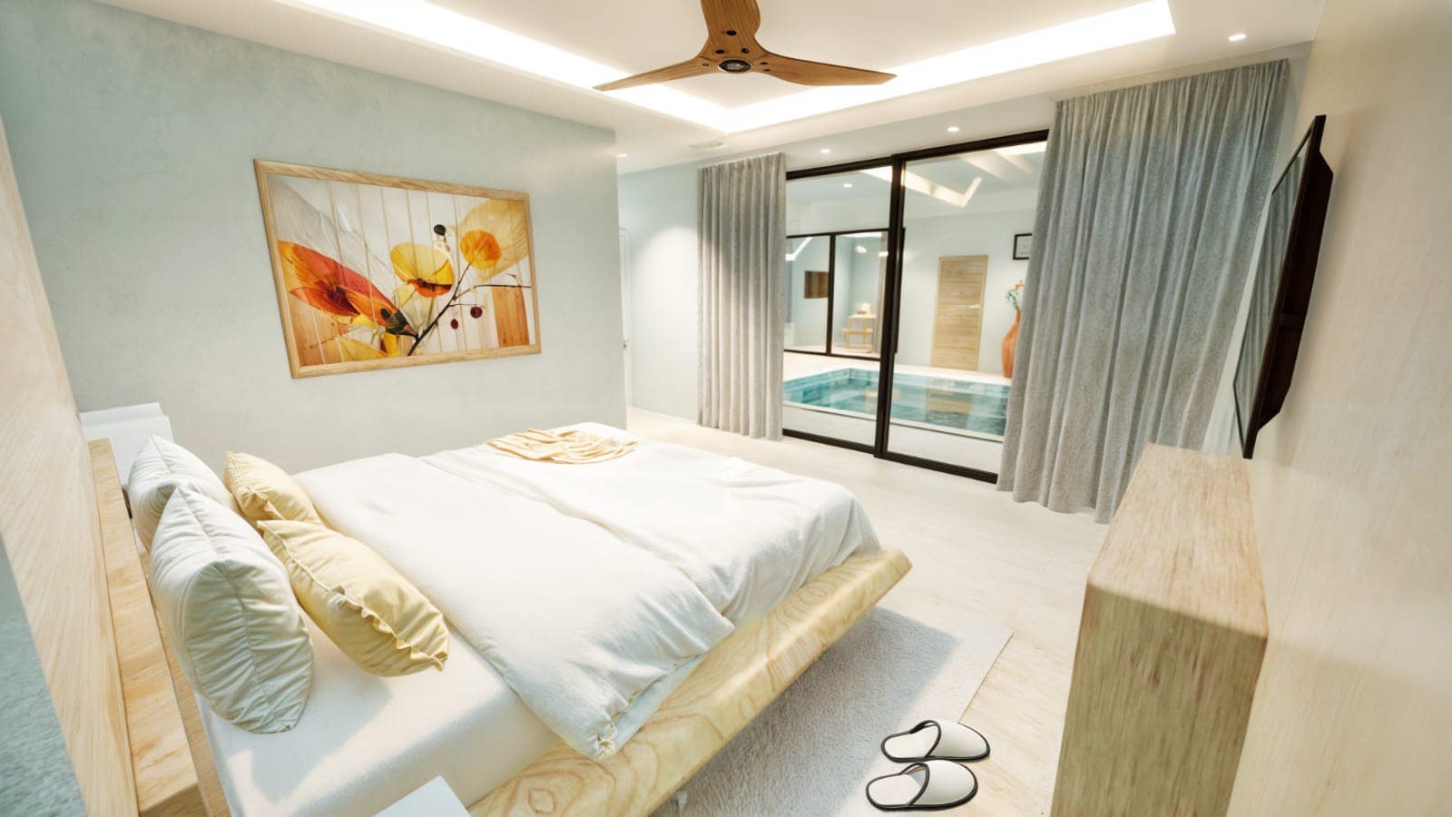 Customizable 4-bedroom villa in Maenam, Koh Samui with private pool and garden. Last plot available! Price: 12M THB. Ideal for living or investment.