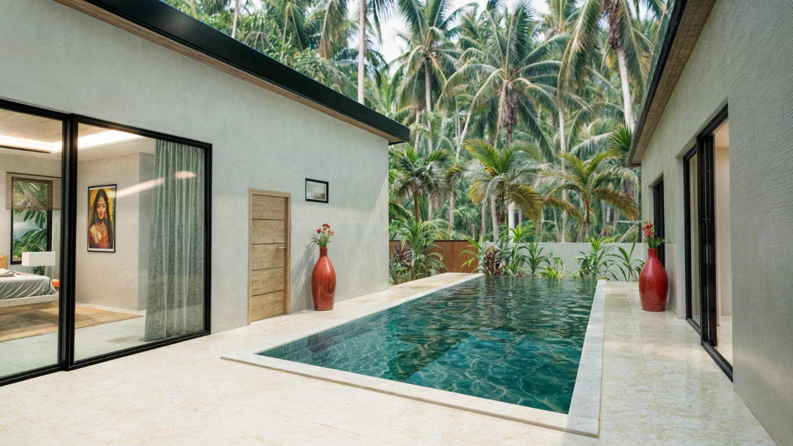 Customizable 4-bedroom villa in Maenam, Koh Samui with private pool and garden. Last plot available! Price: 12M THB. Ideal for living or investment.